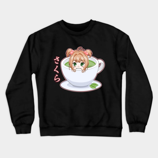 Chibi Sakura Tea Mug Crewneck Sweatshirt by LoShimizu